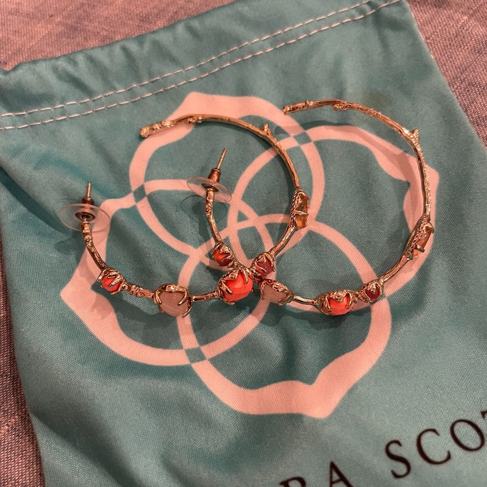 Kendra Scott Pink/Coral Hoop Earrings